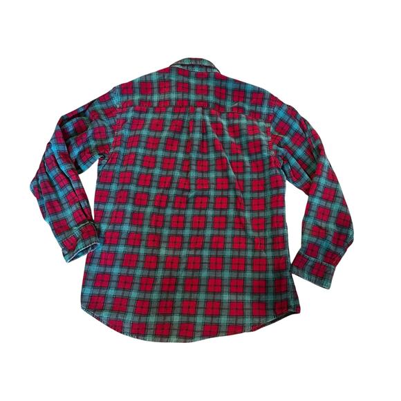 Vintage Studio 90s Vintage JAB Red/Teal Plaid Flannel Size L Lumberjack Grunge - Picture 2 of 7